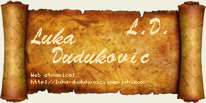Luka Duduković vizit kartica